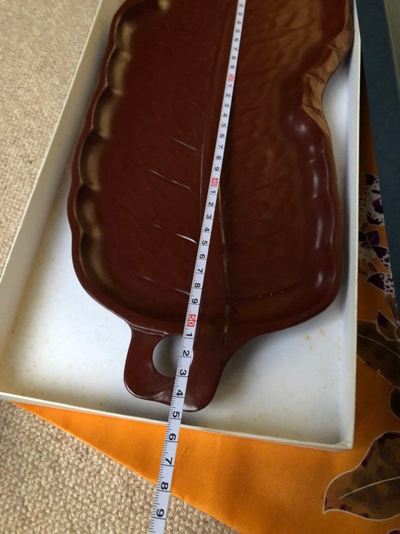 漆器 葉型 盆 箱入　54㎝