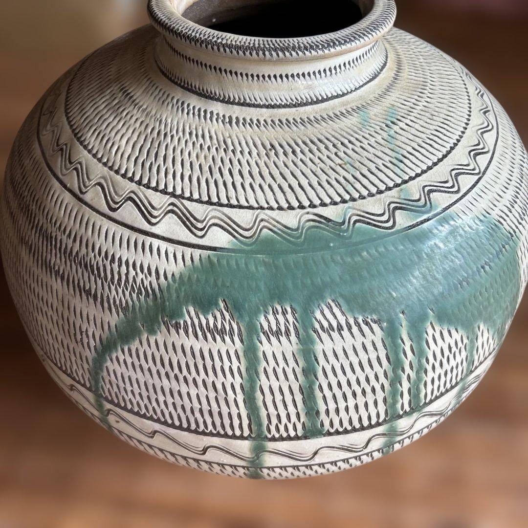 小鹿田焼　花器　壺　花瓶　アンティーク　民芸　民藝