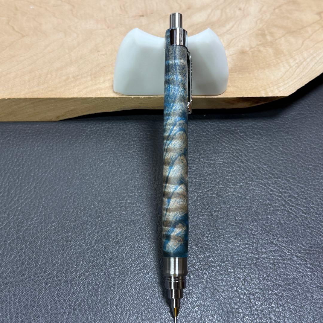 168栃トラ杢スタビ　木製シャーペン　最強低重心R② ステンレス