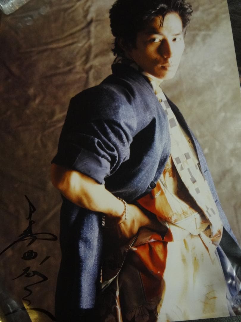 真田広之  直筆サイン入り　　レコード会社　販促宣伝用非売品ポスター