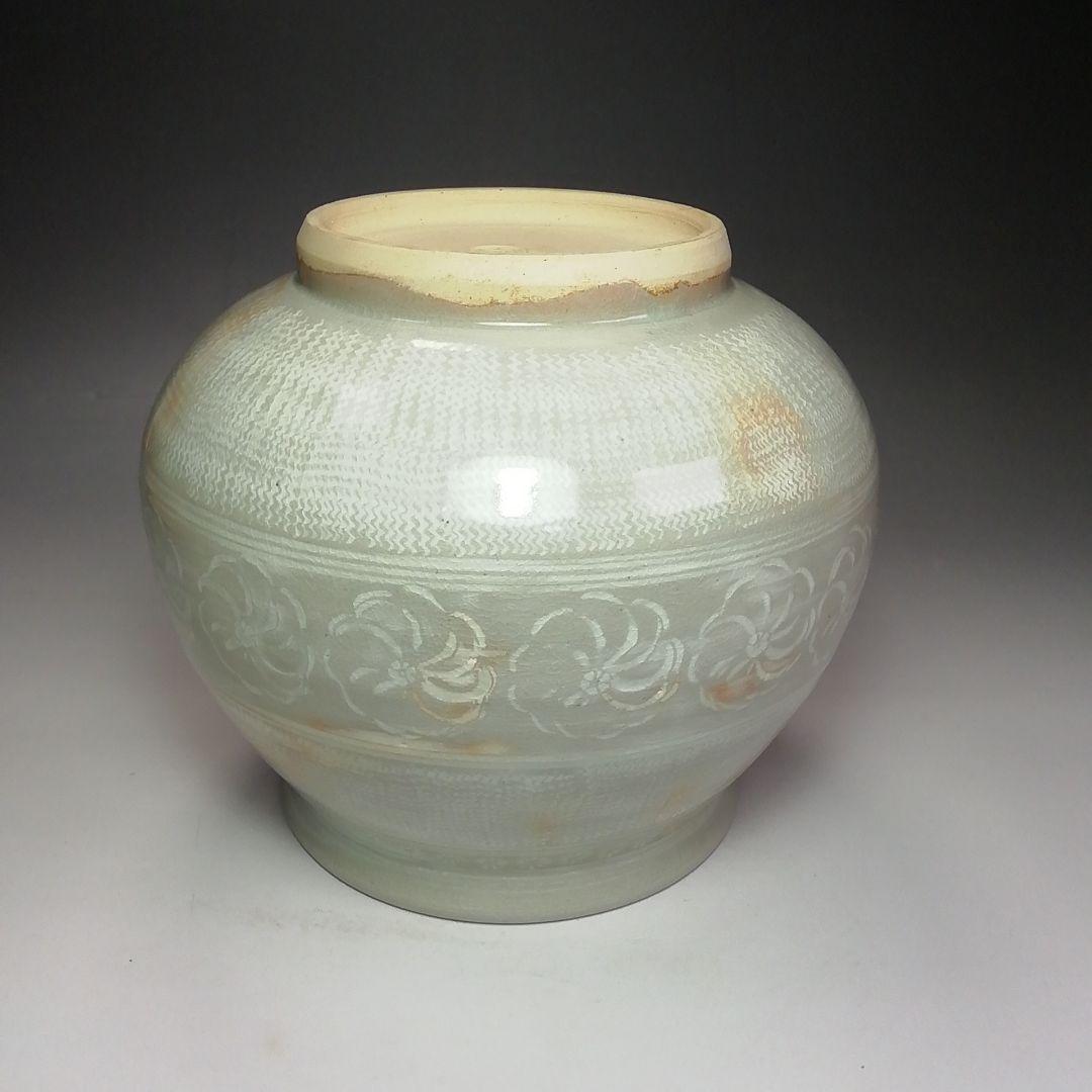 Ｓ６１２　水指　『三嶋芋頭水指』『開田開山造』『礼賓手』　共箱　茶道具