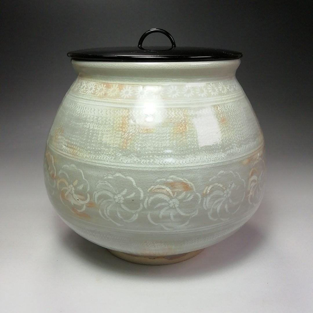 Ｓ６１２　水指　『三嶋芋頭水指』『開田開山造』『礼賓手』　共箱　茶道具