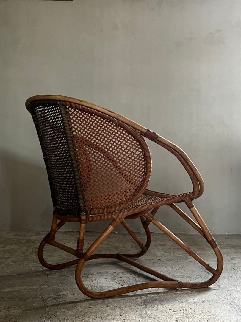 ヴィンテージ ラタン 曲木 ソファー ／ ガーデンチェアー 建築 インテリア