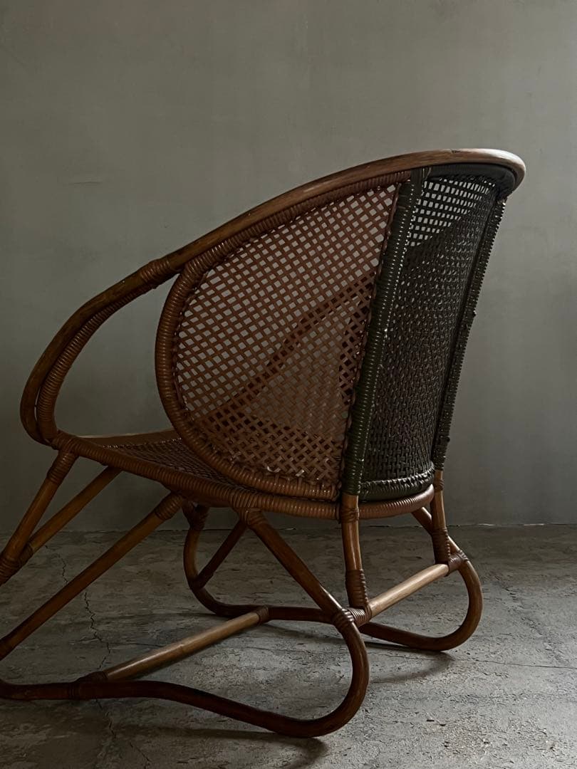 ヴィンテージ ラタン 曲木 ソファー ／ ガーデンチェアー 建築 インテリア