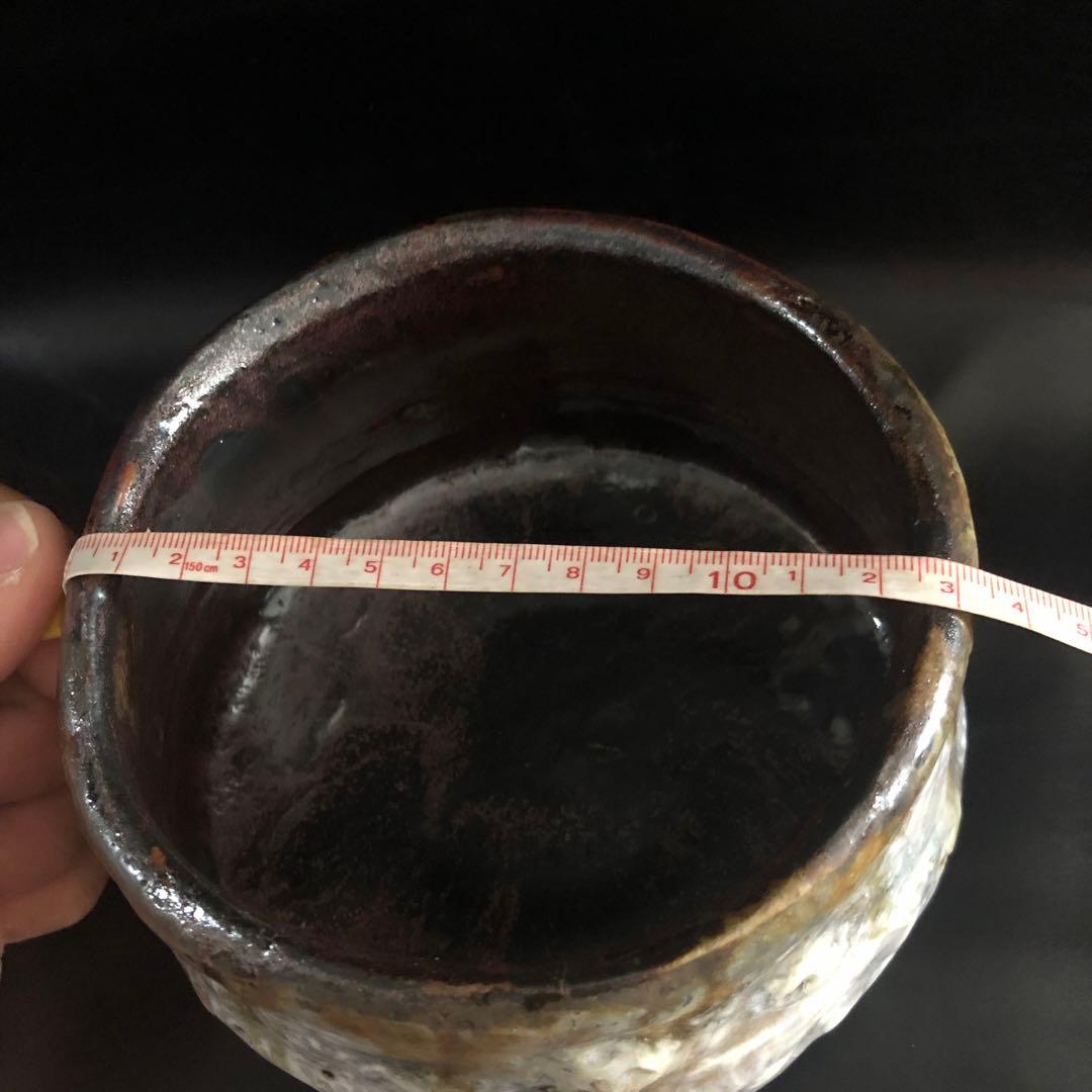 究極の美◾️蔵から凄い釉薬の大きな抹茶茶碗が出て来ました。茶道具、花道具