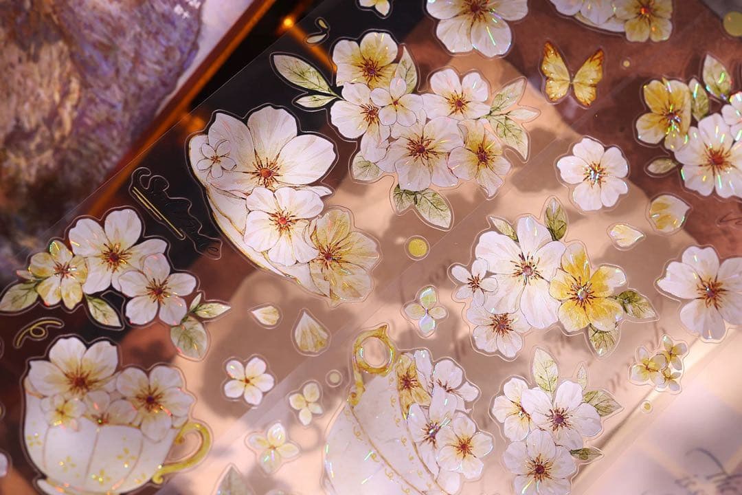 ⭐️SALE⭐️小白家文創《盏中花》海外マスキングテープ マステ 【2758】