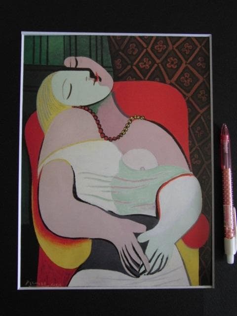 パブロ・ピカソ、夢、希少な額装用画集より、新品高級額装付、状態良好