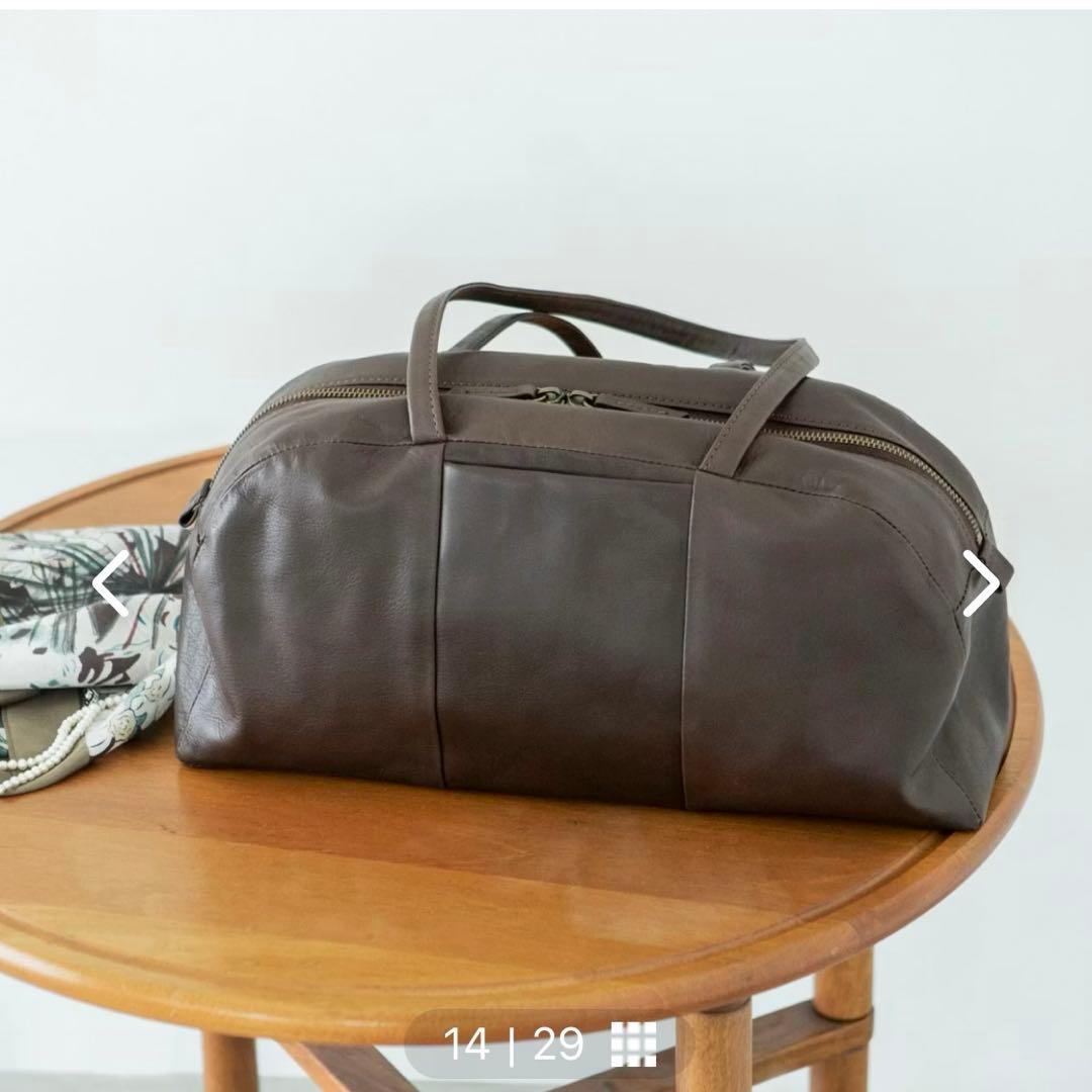 北欧、暮らしの道具店　一田憲子さんとつくった　ラウンドレザーバッグ　ブラウン