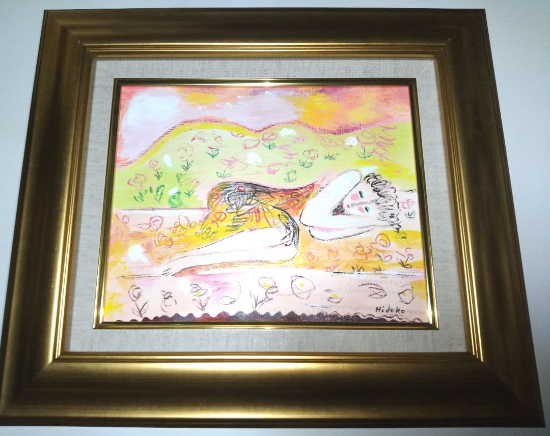 木脇秀子、絵画、油彩画３号ひととき肉筆、新品額縁、宮永岳彦、片岡球子、山本容子。