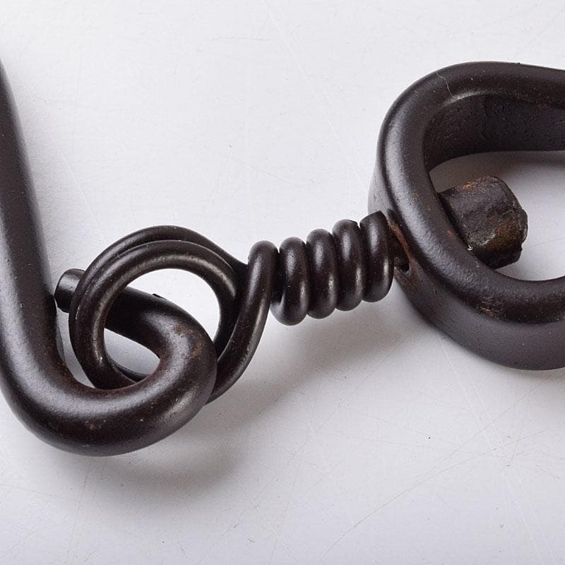 金工師　木村清五郎造　鉄製　さび色　板鎖　共箱　V　R9288