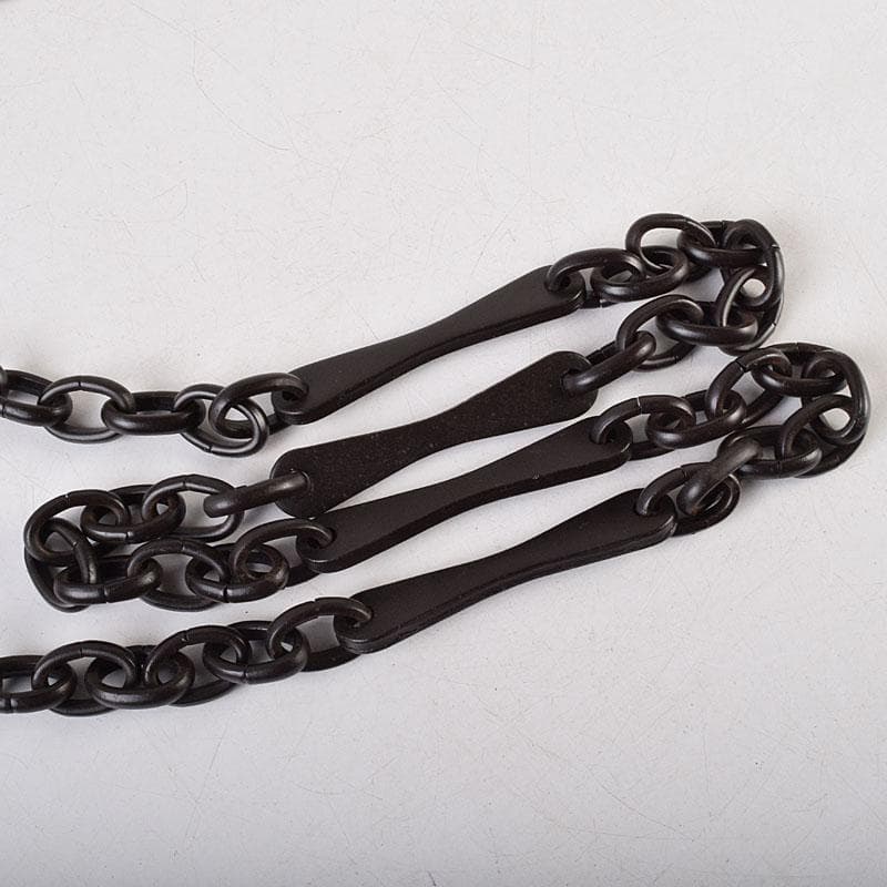 金工師　木村清五郎造　鉄製　さび色　板鎖　共箱　V　R9288