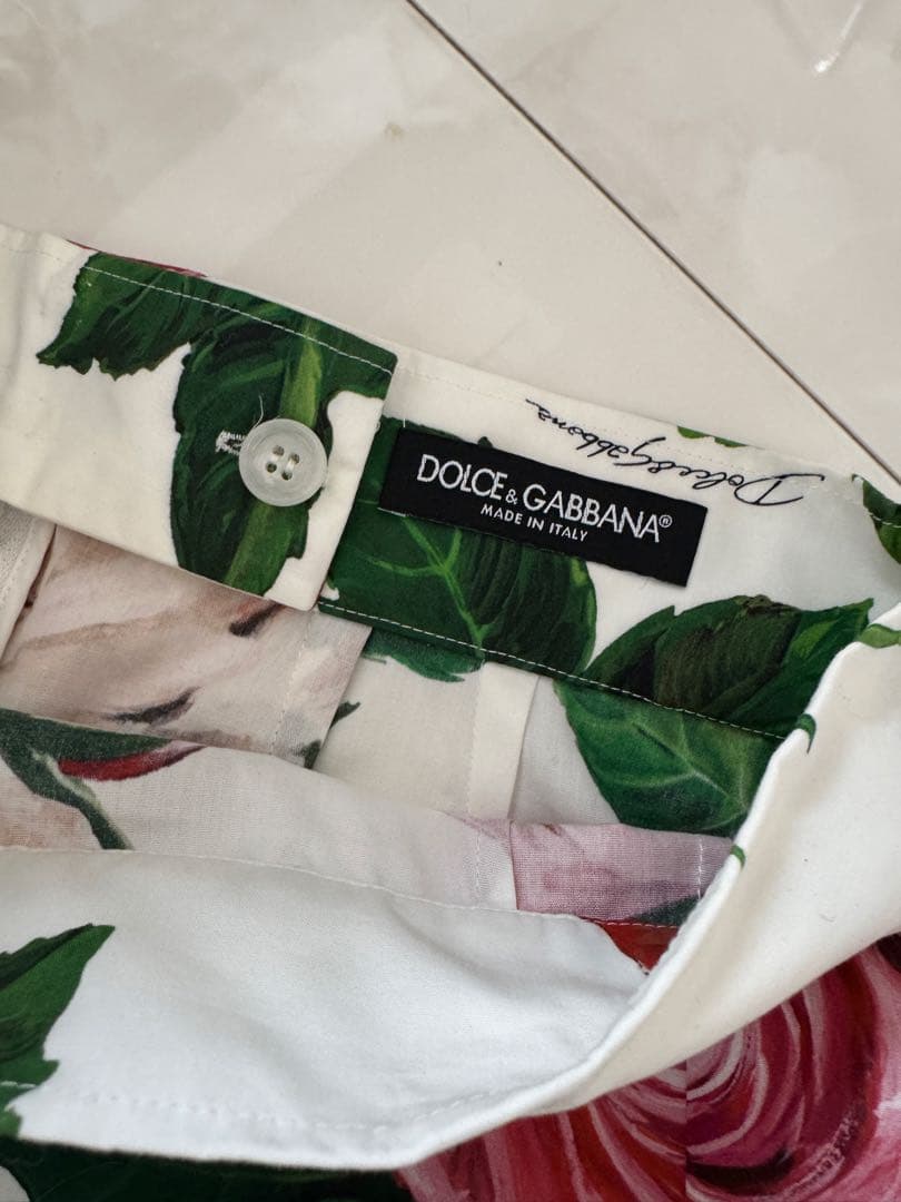 ドルチェ＆ガッバーナ　フレアスカート ひざ丈　薔薇　42