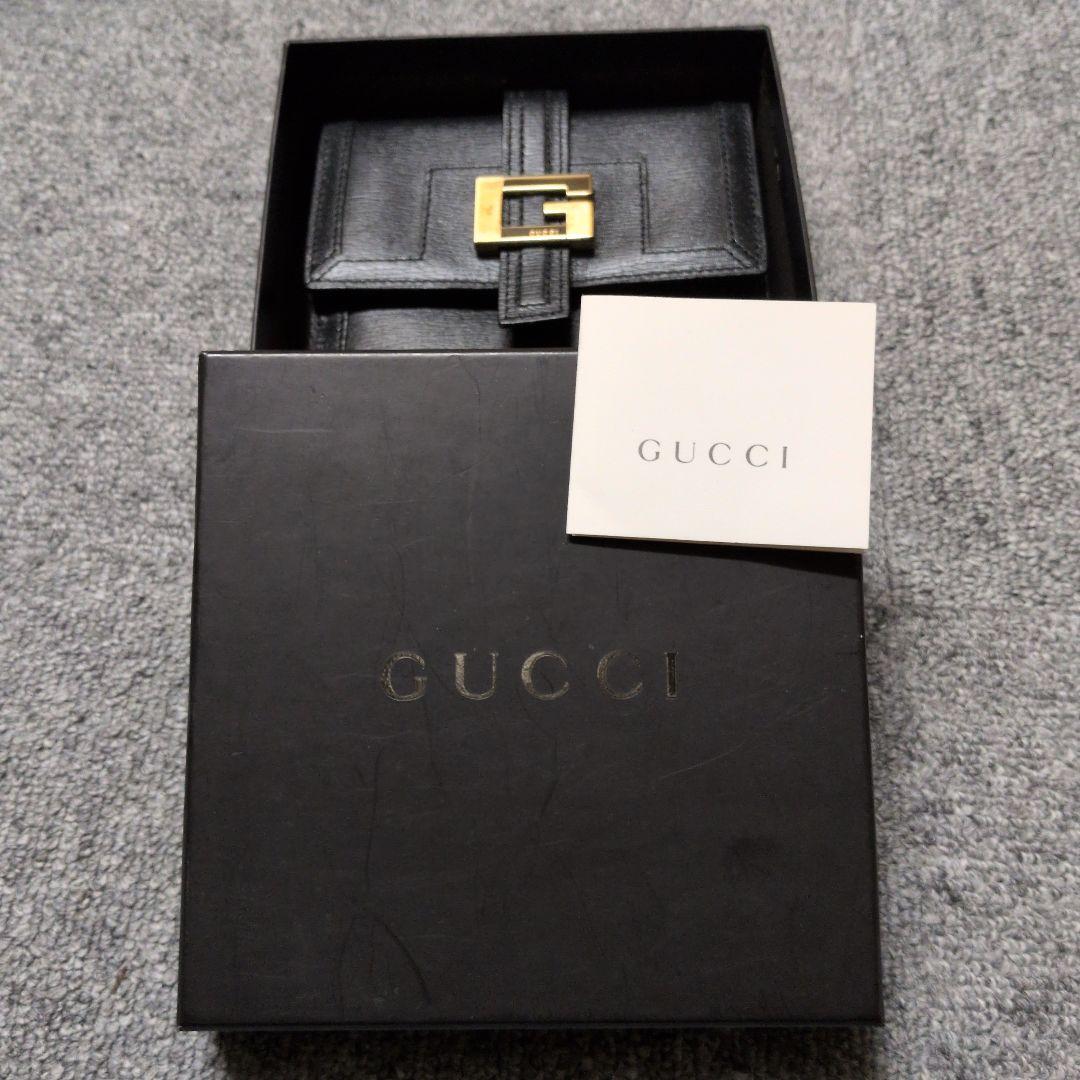 未使用　GUCCI ブラック レザー 二つ折り財布