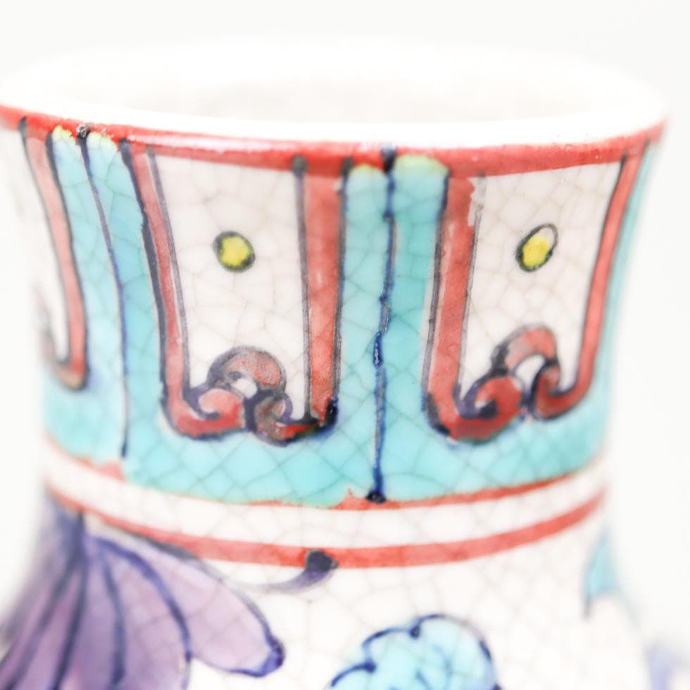 安南 五彩魚藻紋 大瓶 38cm