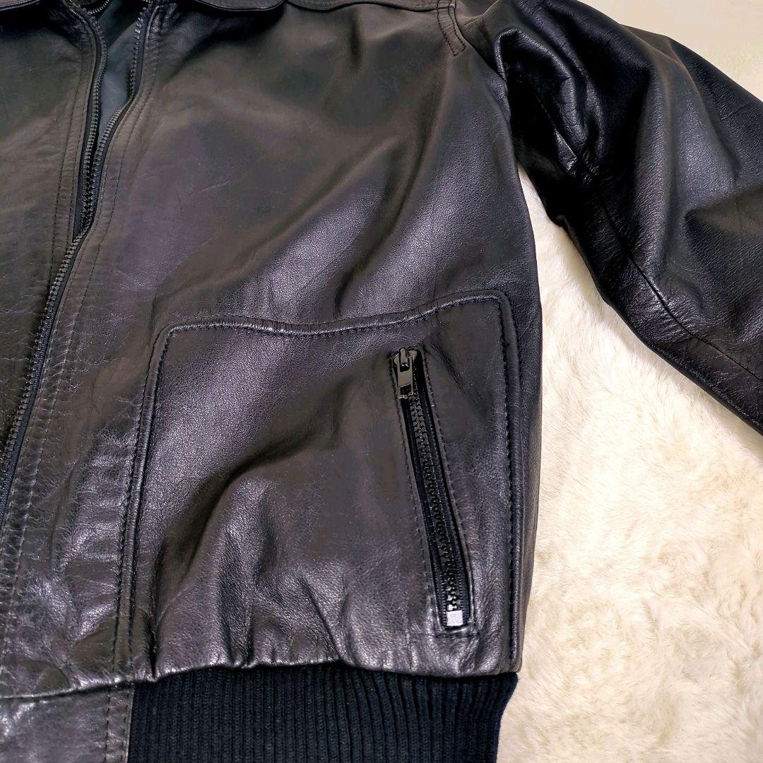 美品✨️　革ジャン　A-2　ライナー付き　黒　本革 レザージャケット