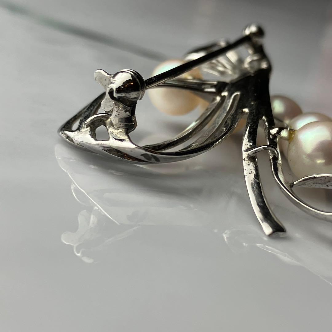 ミキモト あこや 本真珠 パール 5粒 ブローチ