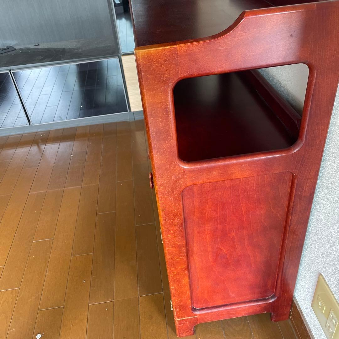 超お得 カリモク昭和レトロ 木製コンソールテーブル コールキャビネット古家具1点