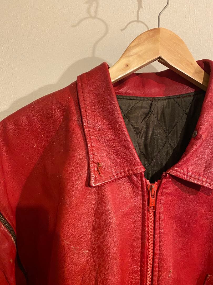 フランス空軍 レザーフライトジャケット 80s 希少カラー