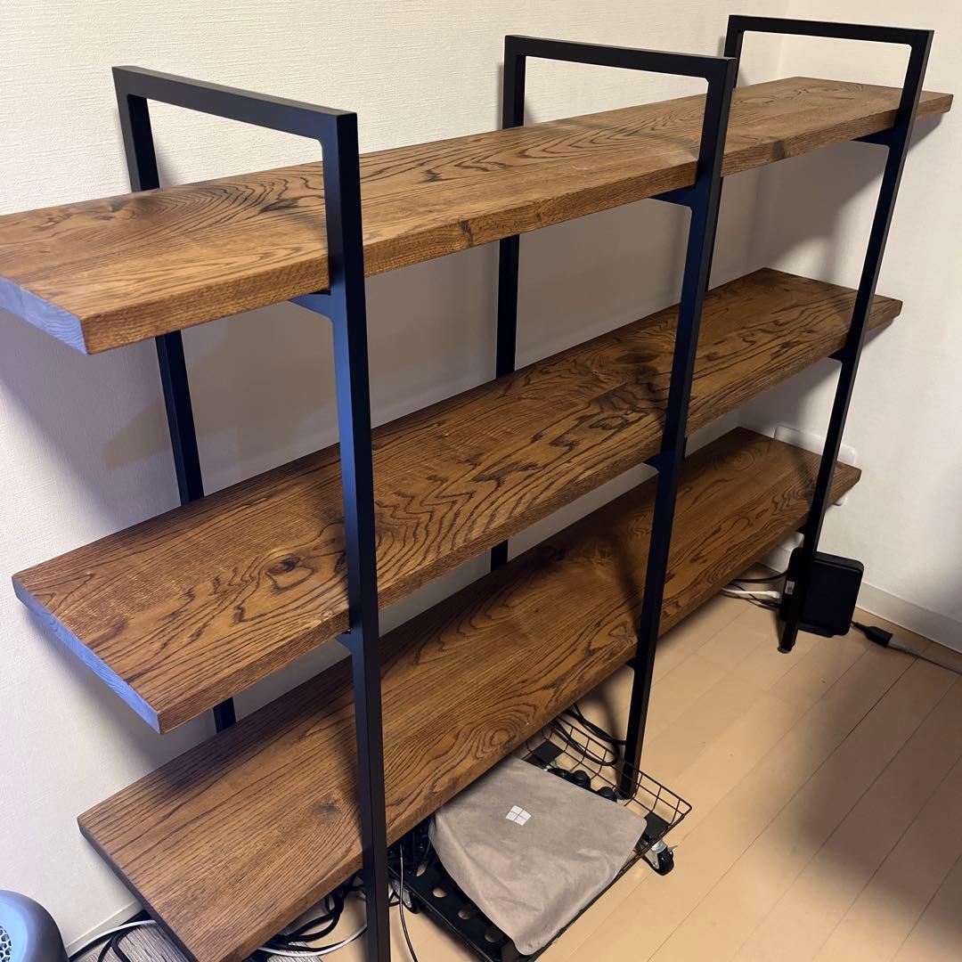 【定価75%割引】無垢材オーク✗アイアンシェルフ BRIGEWORKS