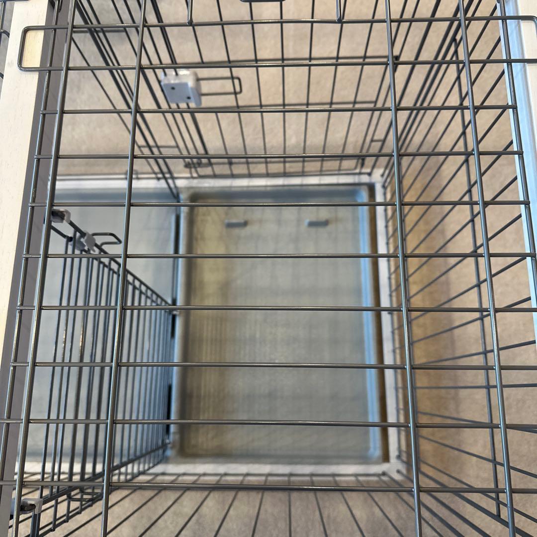 犬用ホワイトケージ 124cm x 62.5cm x 70cm 屋根面付き