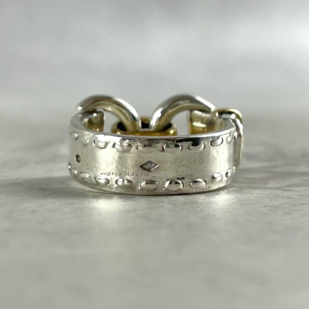 ■新品磨き済み■エルメス ベルトリング コンビ YG K18 SV #50