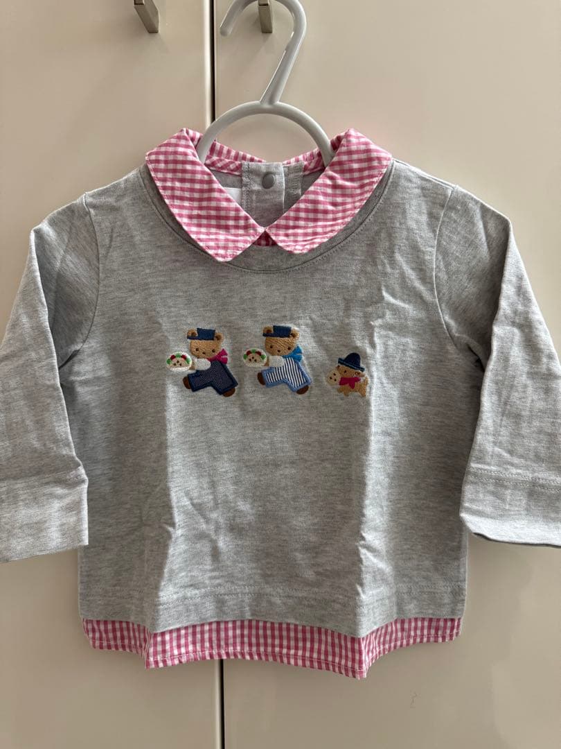 familiar ストライプ柄長袖Tシャツ