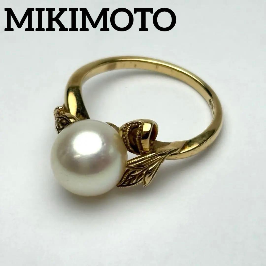 K14 MIKIMOTO アコヤ パールリング 8.6ｍｍ　付属品完備
