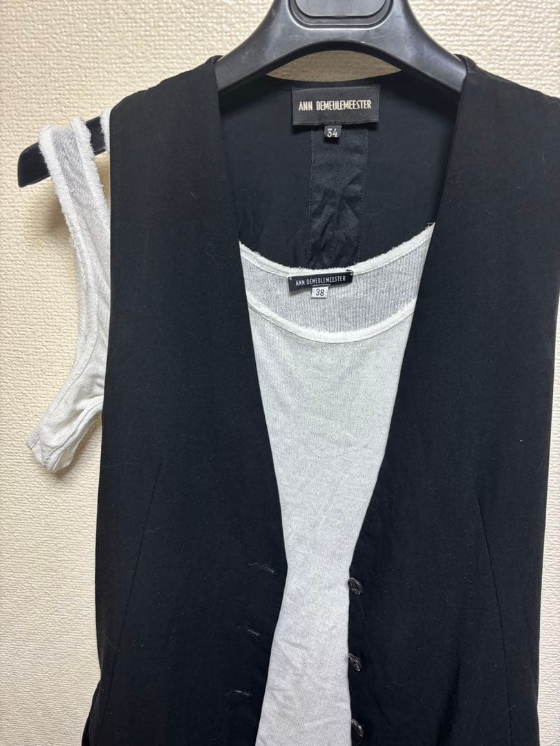 ANN DEMEULEMEESTER ホワイト アシンメトリータンクトップ 38
