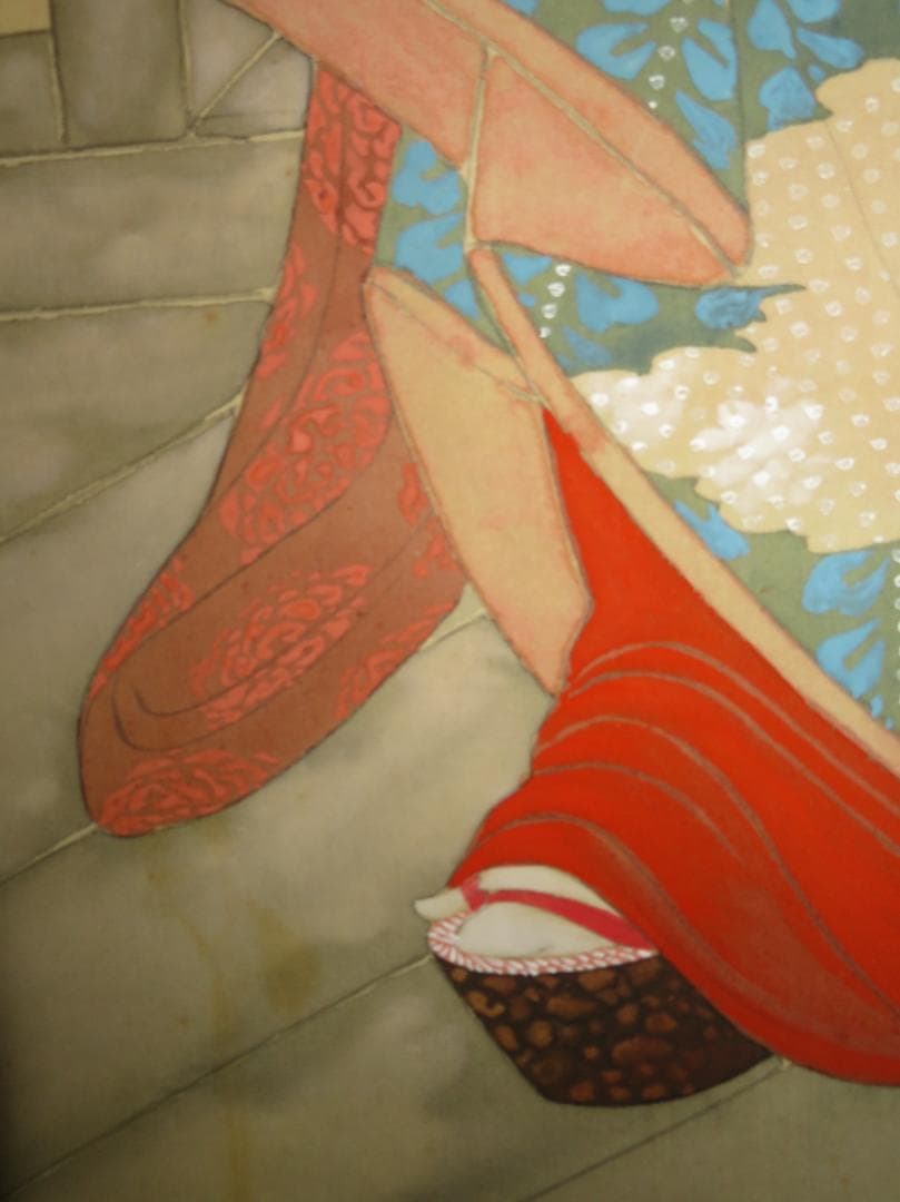 ◆　光春　「舞妓」　絹本　日本画　掛軸　◆