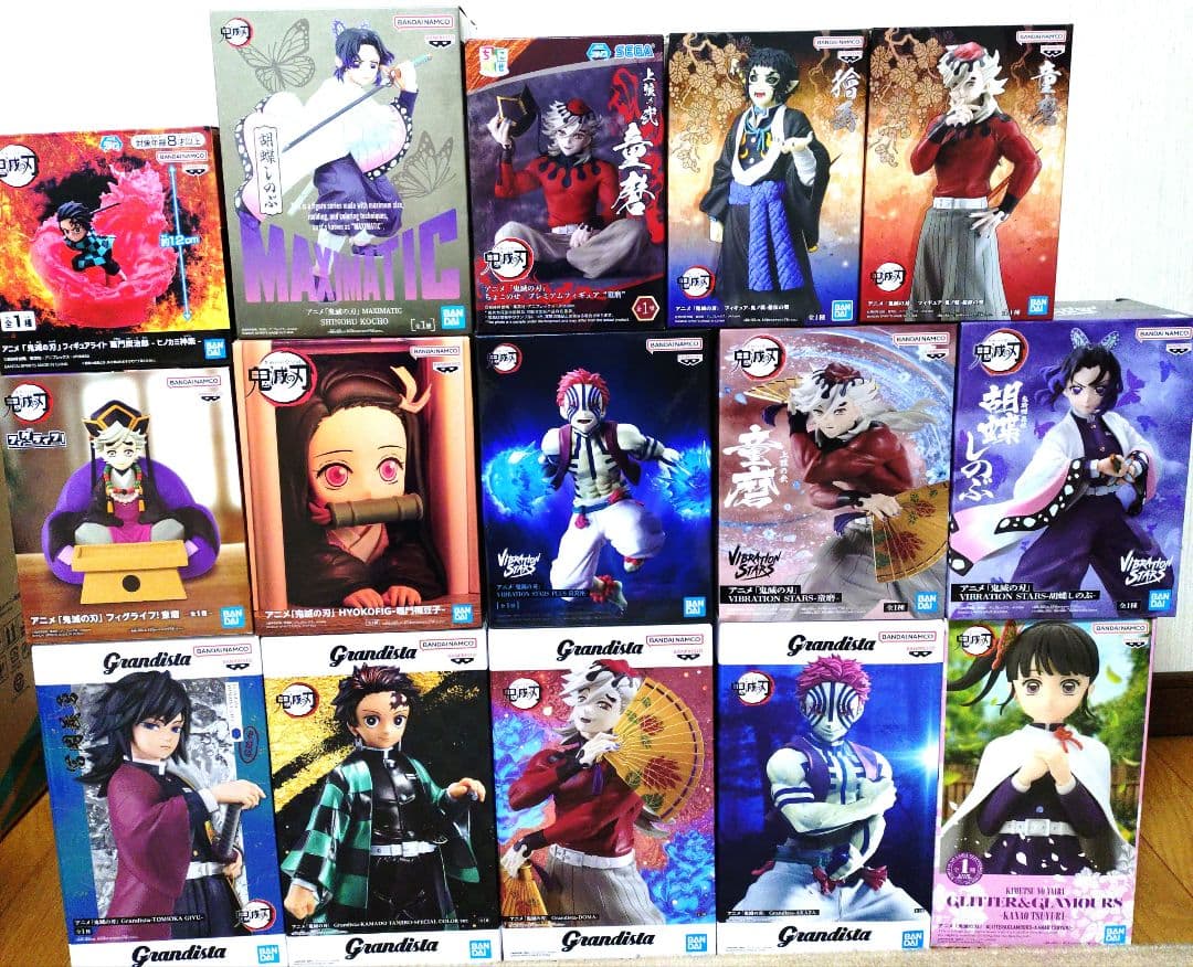 15個　鬼滅のフィギュア 　童磨　猗窩座　胡蝶しのぶ　炭治郎　禰豆子　獪岳