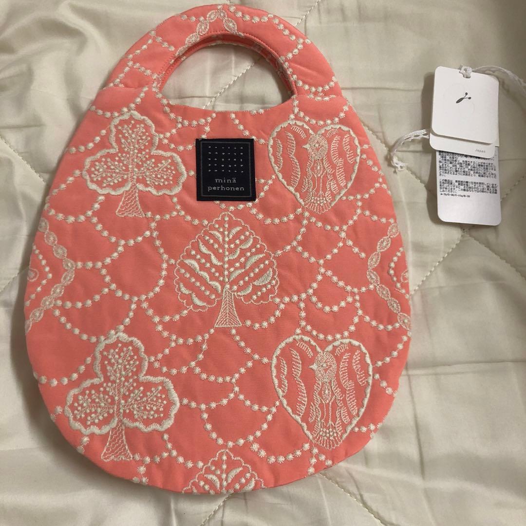 ミナペルホネン　フォレストカード　ウズラバッグ　ピンク