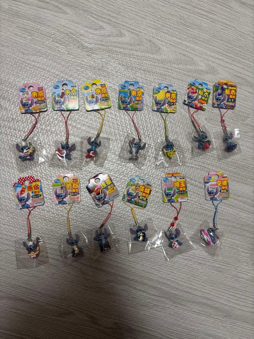 スティッチご当地ストラップ＆根付け　合計113個まとめ売り