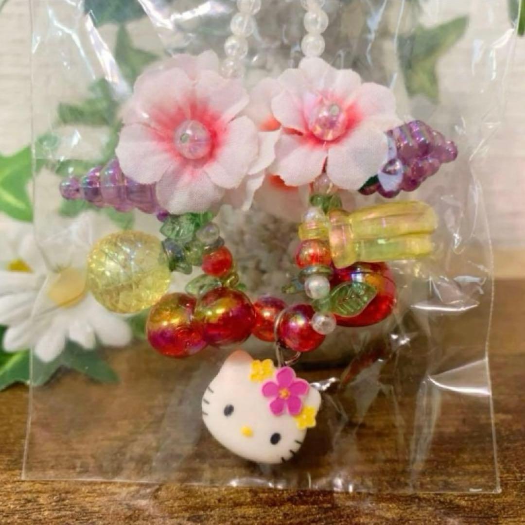 【希少激レア】ハローキティ トロピカルストラップ　2001 花　★入手困難★