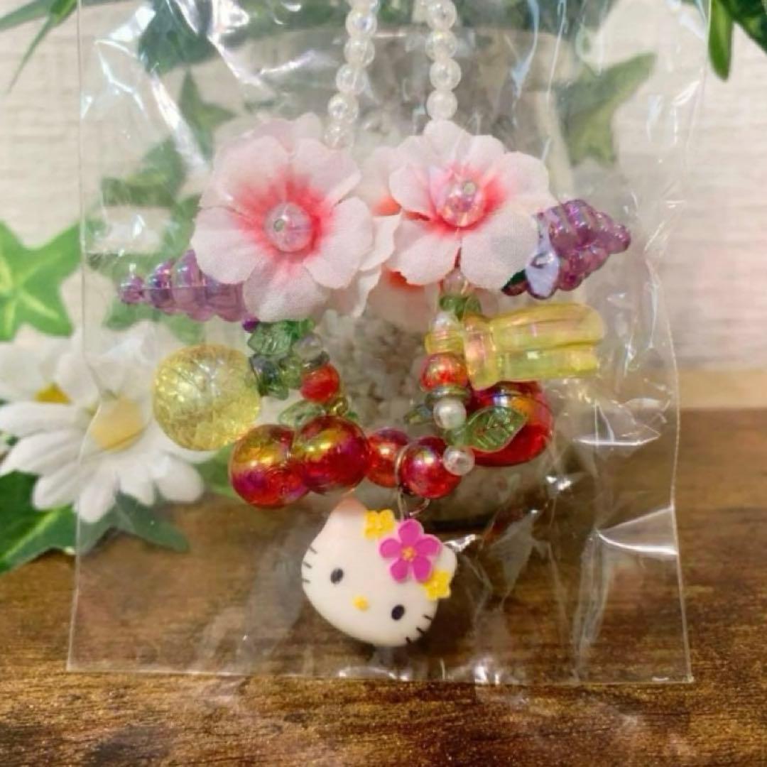 【希少激レア】ハローキティ トロピカルストラップ　2001 花　★入手困難★