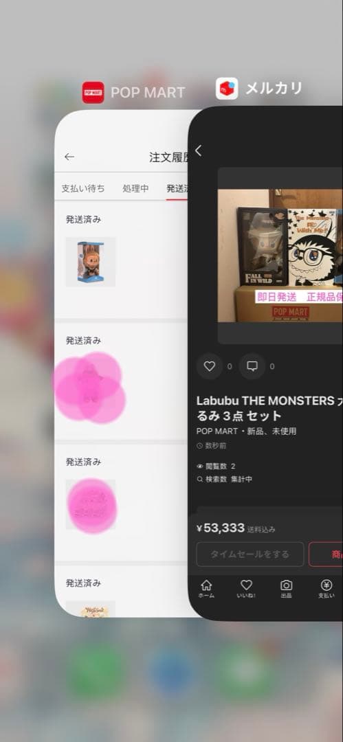 正規品 ラブブ THE MONSTERS 大きいぬいぐるみ2点セット