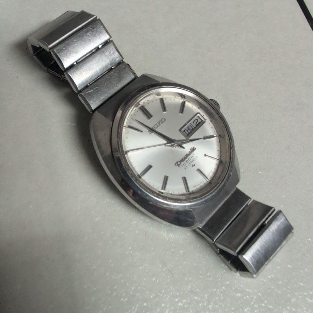 SEIKO プレスマチック 自動巻き時計 シルバー　27石