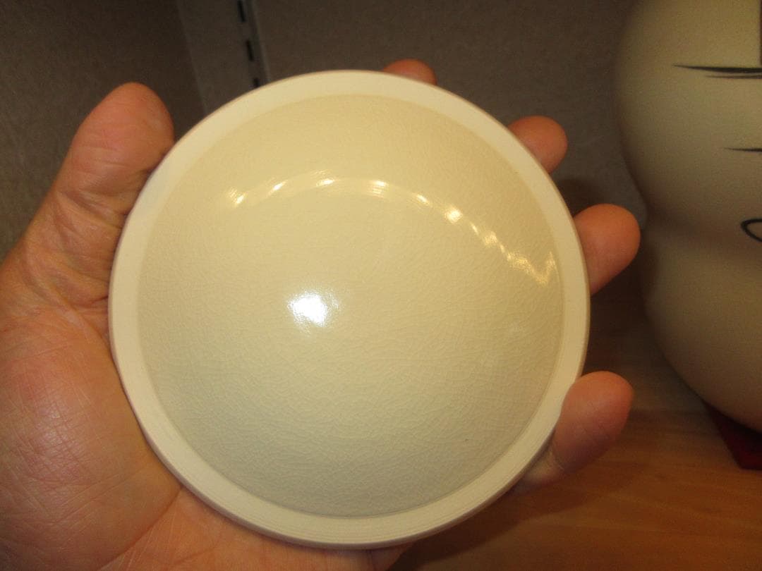 送料込【逢絢亭】茶道具 水指 京焼 あやめの図 橋本喜泉 共箱入り