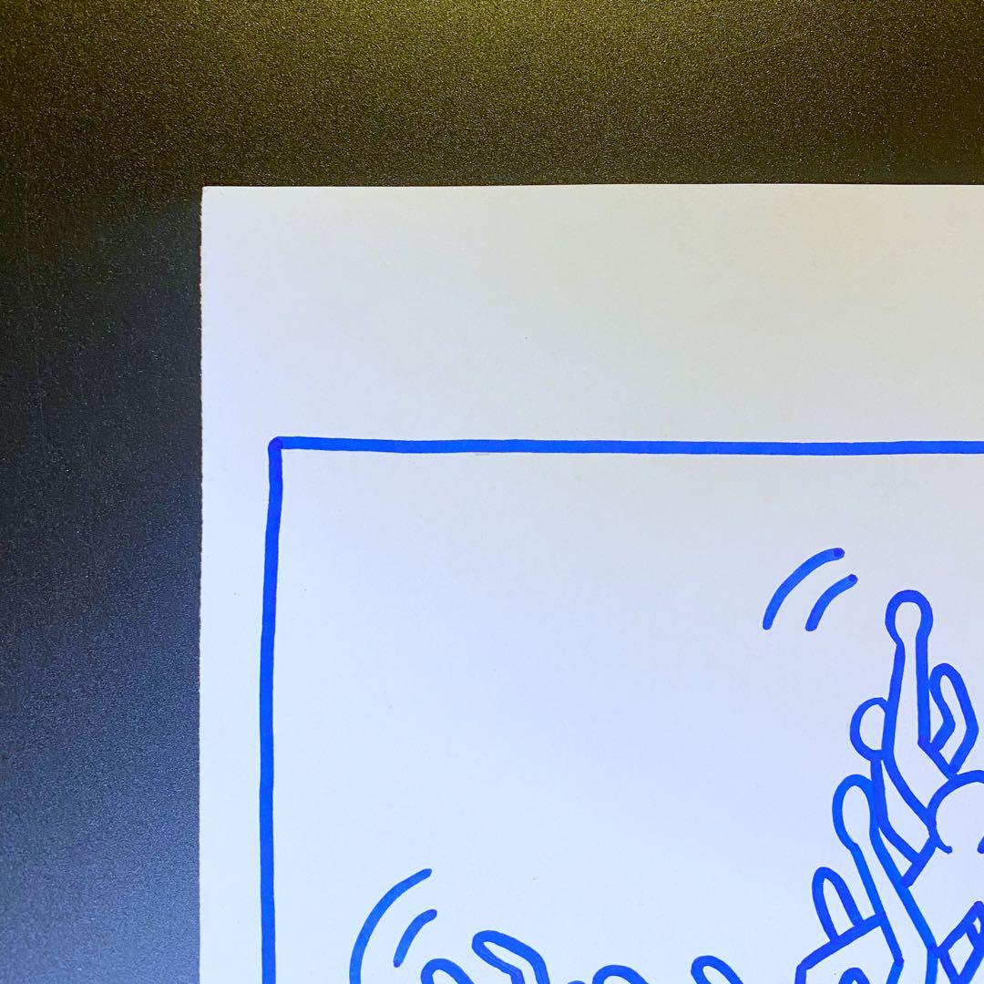希少! 模写 キース・ヘリング ミクストメディア 原画 証明書 額装済 サイン入