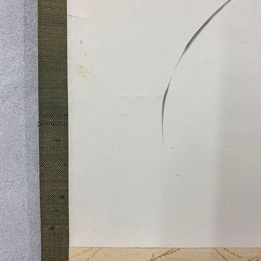 【掛軸】五島青滝「春蘭之図」共箱 二重箱 茶掛 画賛 花 茶道具