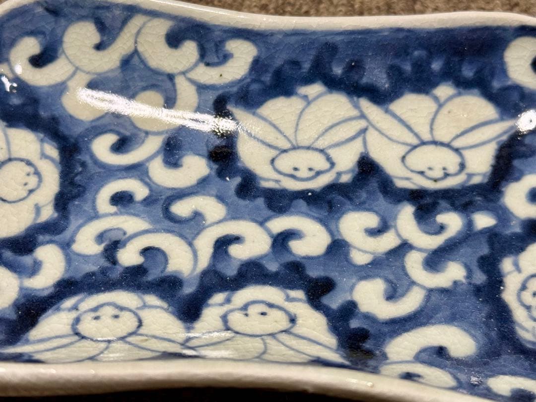 骨董 古伊万里 兎 唐草 皿