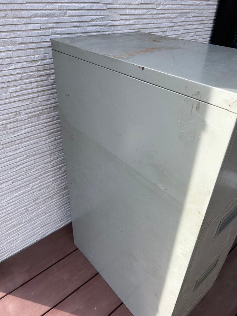 スチール製3段書類ケース　ビンテージ　サビ感　プラス　昭和レトロ　大量収納