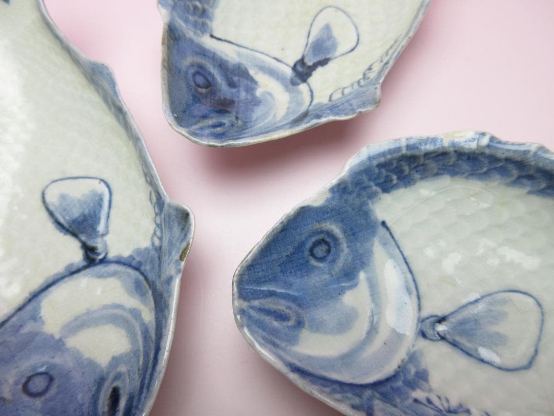 江戸中期頃 古伊万里 魚形 向付 5客 TN79 70724