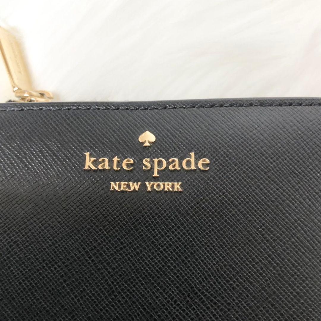 【美品】ケイトスペード二つ折り財布 マディソン スモール Lジップ ブラック