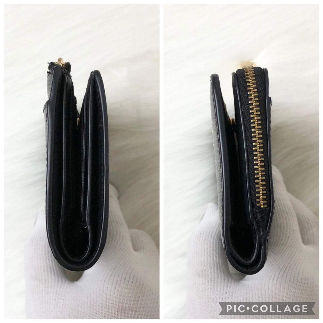 【美品】ケイトスペード二つ折り財布 マディソン スモール Lジップ ブラック