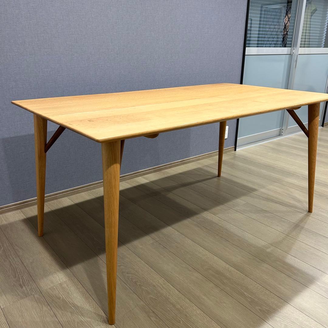 【とろろ】日進木工　ホワイトウッド木製ダイニングテーブル 150×85cm