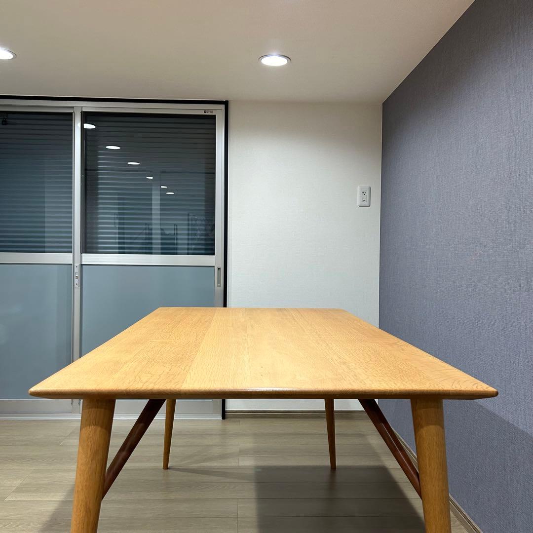 【とろろ】日進木工　ホワイトウッド木製ダイニングテーブル 150×85cm