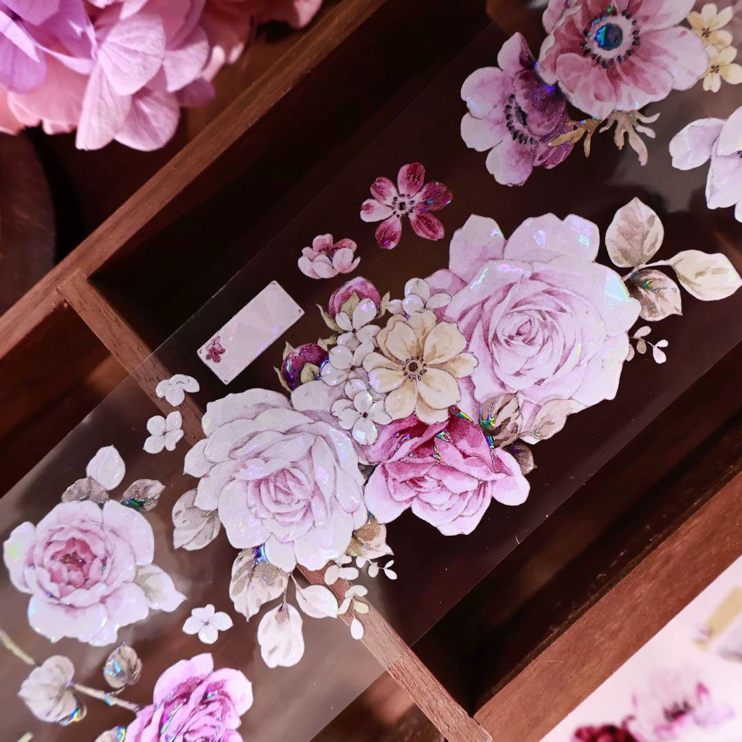 壹洱原创《紫雾纱》海外マスキングテープ　マステ 【2560】