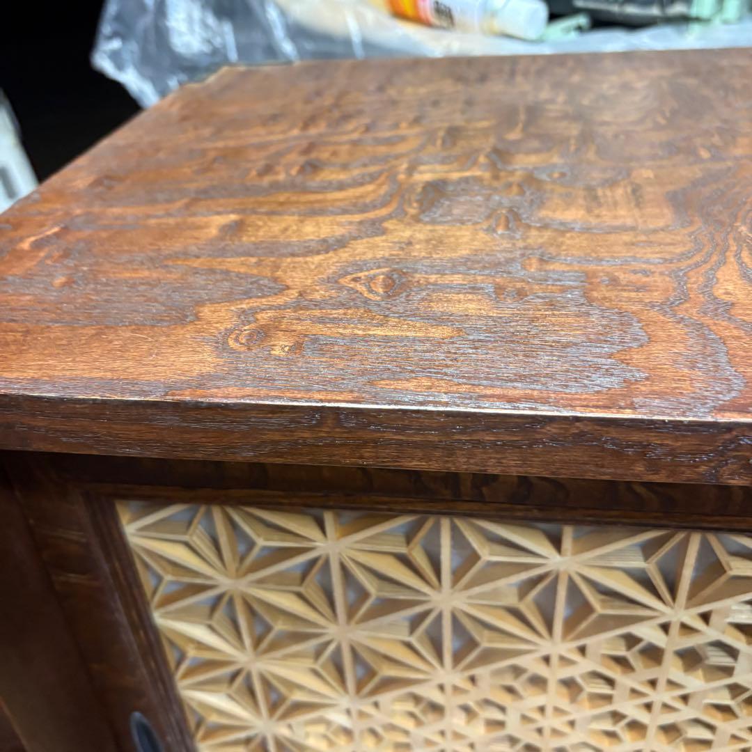 H92cm×W84cm◆組子細工　飾り棚　◆収納棚 茶箪笥 和箪笥　欅