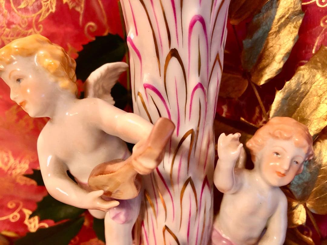 ☆Ｘ'mas ヘレンド★エンジェル天使のキャンドルスタンド★透かしオープンワーク