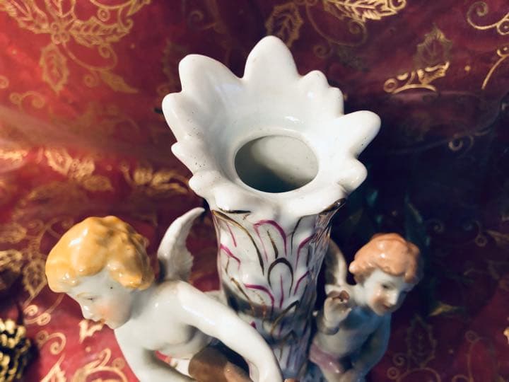 ☆Ｘ'mas ヘレンド★エンジェル天使のキャンドルスタンド★透かしオープンワーク